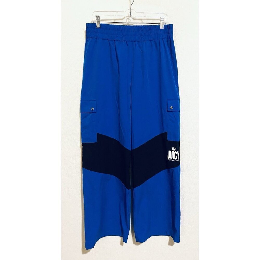 Juicy Couture Pants Womens XL Blue Black Cargo Lightweight Streetwear Y2K Grunge
